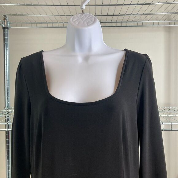 Leona Edmiston Frocks Women's Black Midi Dress Size M Office Goth Witchy Career - Picture 3 of 11